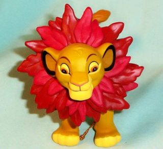 Disney Grolier Lion King Young SIMBA Fire Red Leafy Mane Ornament MIB