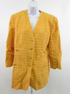 ESCADA Margaretha Ley Orange Tweed Jacket Blazer Sz 44