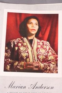 Vintage Paper Marian Anderson History Booklet 1945 46
