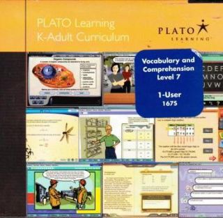 Plato Vocabulary & Reading Comprehension Level 7 PC CD practice words
