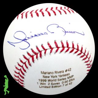 Mariano Rivera Signed Auto 1999 World Series MVP Baseball Ball Yankees