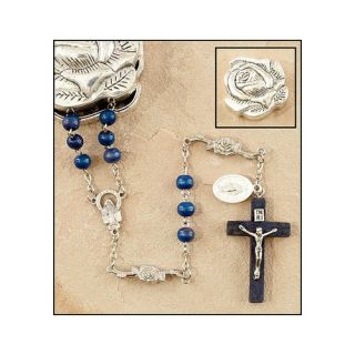 Marian Blue Rose Scented Rosary Rose Petal Box