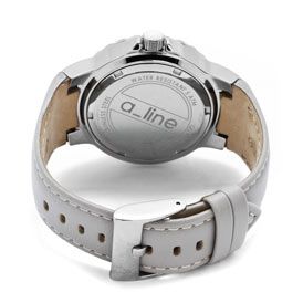 Line Watch 20011 Womens Marina White Dial Grey Leather