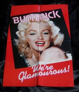 Marilyn Monroe Butterick Sewing Pattern Advertising Ad Poster Vintage