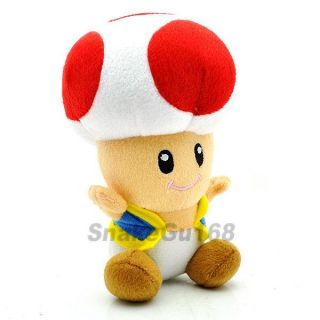 Red Toad Super Mario Brother Plush Doll Toy MX189