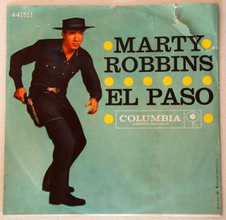 Columbia 45 RPM Marty Robbins El Paso Running Gun in Picture Sleeve
