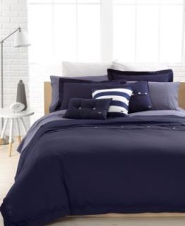 Lacoste Bedding, Solid Peacoat Brushed Twill Comforter and Duvet Cover