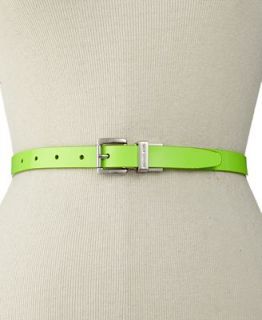 MICHAEL Michael Kors Belt, Skinny Reversible Neon to Patent Belt