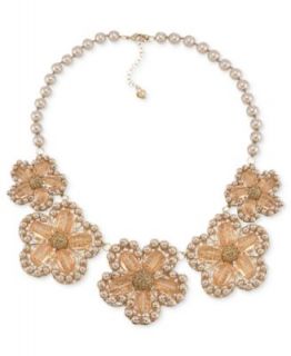 Alfani Necklace, Gold Tone Brown Bead Multi Chain Necklace   Fashion