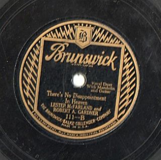 Brunswick 78 Recording by Lester McFarland and Robert A. Gardner