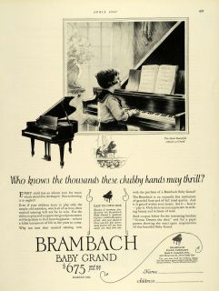 1927 Ad Baby Grand Brambach Piano Mark P. Campbell NY   ORIGINAL