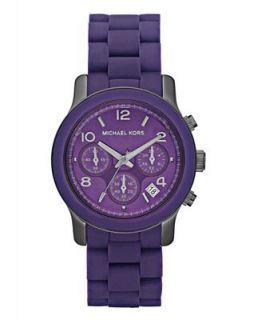 Michael Kors Watch, Womens Chronograph Purple Silicone Bracelet 39mm