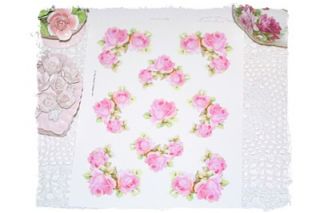 Sweetest Chic HP Pink Rose Corner Decals Shabby