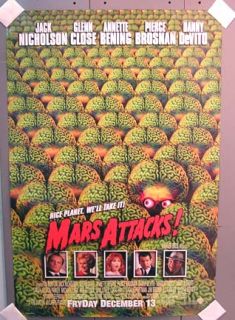 MARS ATTACKS Tim Burton ONE SHEET MOVIE POSTER, approx. 27 x 40 inches