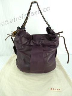 Marni Embellished Purple Leather Woven Chain Handle Tote Shoulder Bag