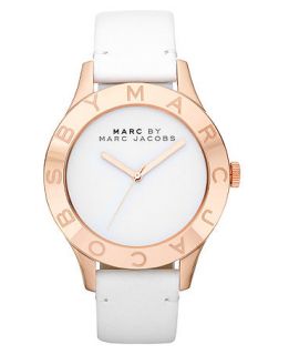 Marc by Marc Jacobs Watch, Womens White Leather Strap 40mm MBM1201