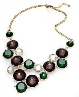 INC International Concepts Necklace, 12k Gold Multi Color Glass Collar