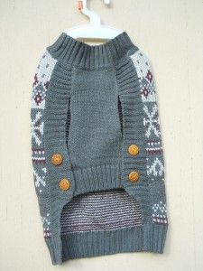 New Martha Stewart Gray Snowflake Dog Sweater Sz M Medium