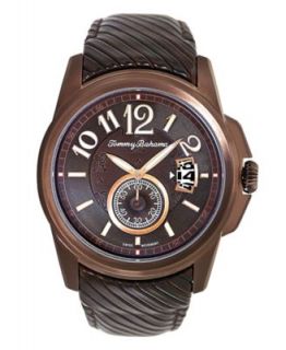 Tommy Bahama Watch, Mens Swiss Amber Brown Crocograin Leather Strap