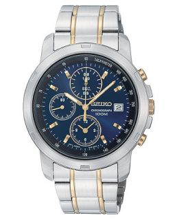 Seiko Watch, Mens Chronograph Two Tone Stainless Steel Bracelet 42mm