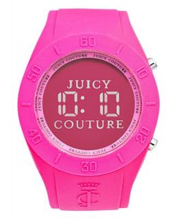 Juicy Couture Watch, Womens Digital Sport Couture Pink Rubber Strap