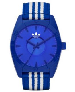 adidas Watch, Blue and White Stripe Nylon Strap 42mm ADH2662