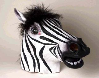 Latex Zebra Mask Madagascar Junle Animal Marty Costume Masks