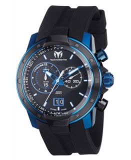 TechnoMarine Watch, Swiss Chronograph UF6 Magnum Black Silicone Strap