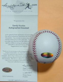 Sandy Koufax Signed Los Angeles Dodgers Baseball