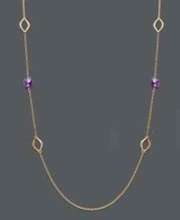 Studio Silver 18k Gold over Sterling Silver Necklace, Long Amethyst