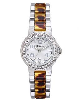 Style&co. Watch, Womens Silver Tone and Tortoise Bracelet 30mm SC1324