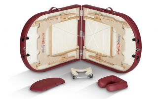 Portable Massage Table Oval Deluxe Bodychoice Burgundy