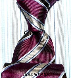 New $170 Massimo Bizzocchi KITON Silk Tie Gorgeous Stripes M19