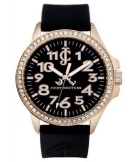 Juicy Couture Watch, Womens Jetsetter Black Silicone Jelly Strap 38mm