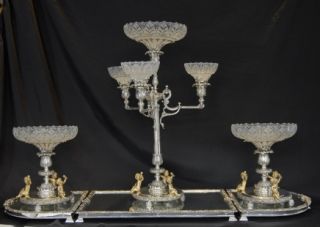 Silver Plate Centrepiece Epergne Boulton Center Piece Plated
