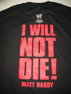 Matt Hardy Boyz Will not Die WWE T Shirt New