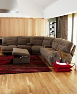 Ricardo Fabric Reclining Sectional Sofa, 3 Piece Power Recliner (Sofa