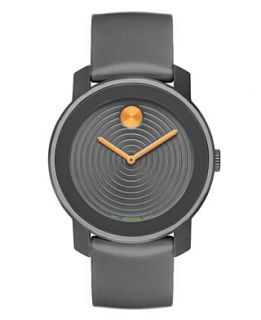 Movado Watch, Swiss Bold Orange Accent Gray Silicone Strap 44mm