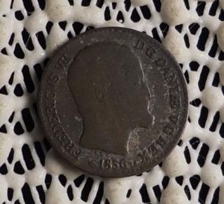 1856 Denmark 4 Skilling Silver Coin