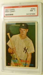 1957 Topps Andy Carey 290 PSA 7 NM MT Near Mint Mint NY Yankees