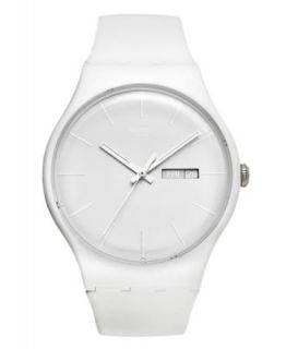 Swatch Watch, Unisex Swiss Chronograph Basic White White Silicone