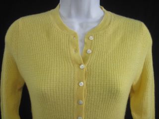 Maya Yellow Cashmere Long Sleeve Thermal Sweater Sz M