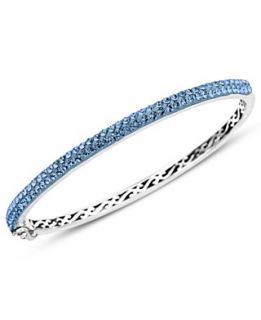 Kaleidoscope Sterling Silver Bracelet, Crystal Bangle Bracelet with