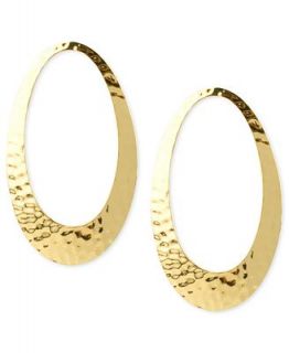 Robert Lee Morris Earrings, Gold Tone Hammered Oval Drop Earrings