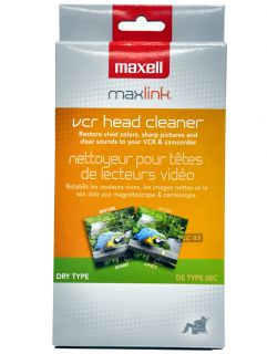 Maxell 290058 Maxell VP 100 VHS Head Cleaner for VCR Camcorder Dry