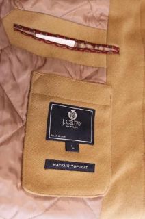 395 JCrew Mayfair Wool Cashmere Topcoat L Saddle