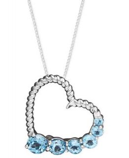 Sterling Silver Necklace, Blue Topaz Heart Pendant (1 3/4 ct. t.w.)