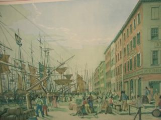 Sidney L Lucas Aquatint Print Pier Ships McKibben 20x15
