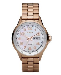 Fossil Watch, Womens Maddox Rose Gold Plated Stainless Steel Bracelet