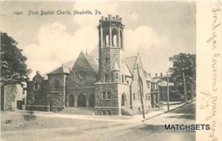 1905 Meadville PA Undivided First Baptist Church Postcard